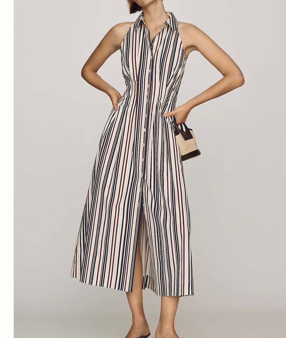 New w tags Anthropologie Exquise Tobie Sleeveless Shirtdress medium petite fall